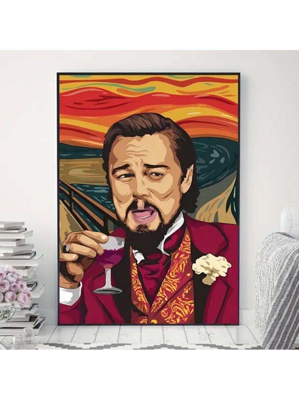 Classic Leonardo DiCaprio Laughing Canvas Print Wall Art